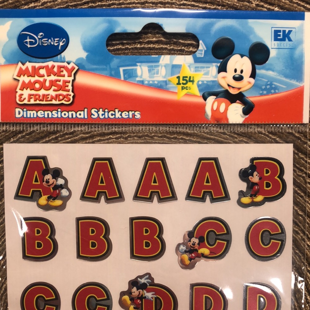 Disney Mickey Mouse Alpha Red Dimensional Stickers